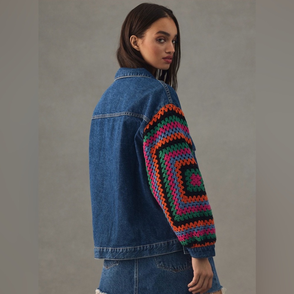 FARM Rio Denim Blue Crochet Jacket - Picture 3 of 12